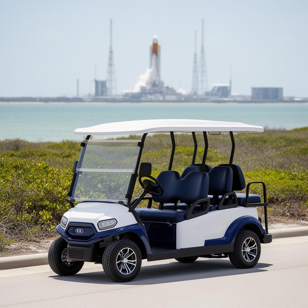 Six-seat electric low-speed vehicle near Cape Canaveral